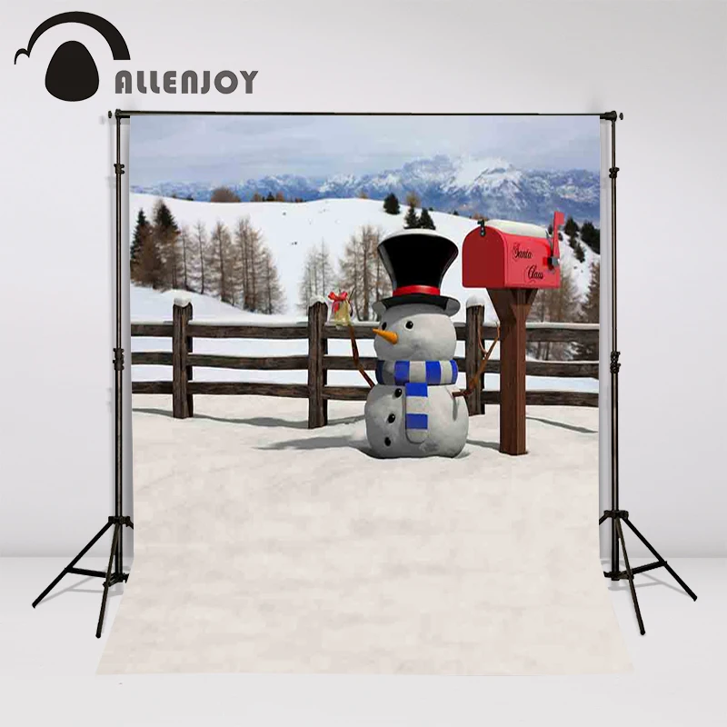 Allenjoy Виниловый фон для фотосъемки Рождественский почтовый ящик снеговика