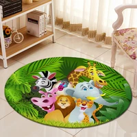 3d carpet jungle animals cartoon round living room carpets chair mat kitchen area rug baby kids bed room mat indoor doormat 60