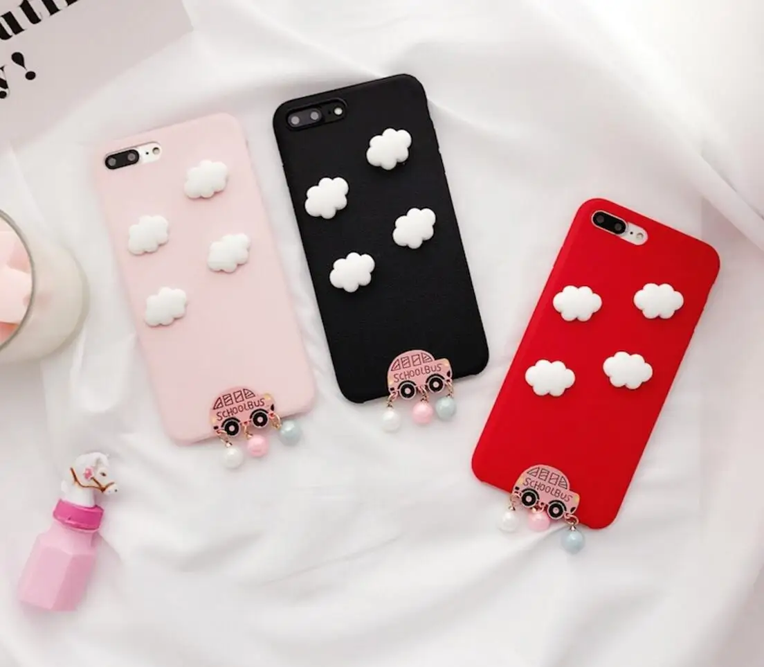 Cute 3D Clouds Phone Case Luxury Car Pearl Silicone For OPPO A59 A33 A37 A53 A57/A39 F3 PLUS A77 A71 F5 F7 |