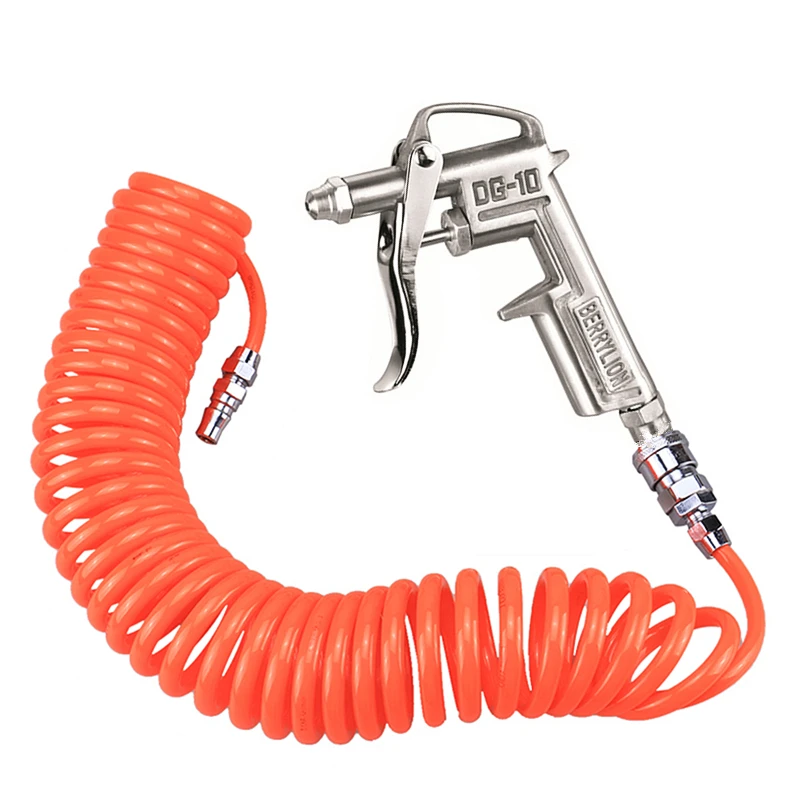 Пистолет для пыли с пневматическим шлангом, полиуретановый пистолет для распыления краски с пружинной трубкой, инструменты для чистки