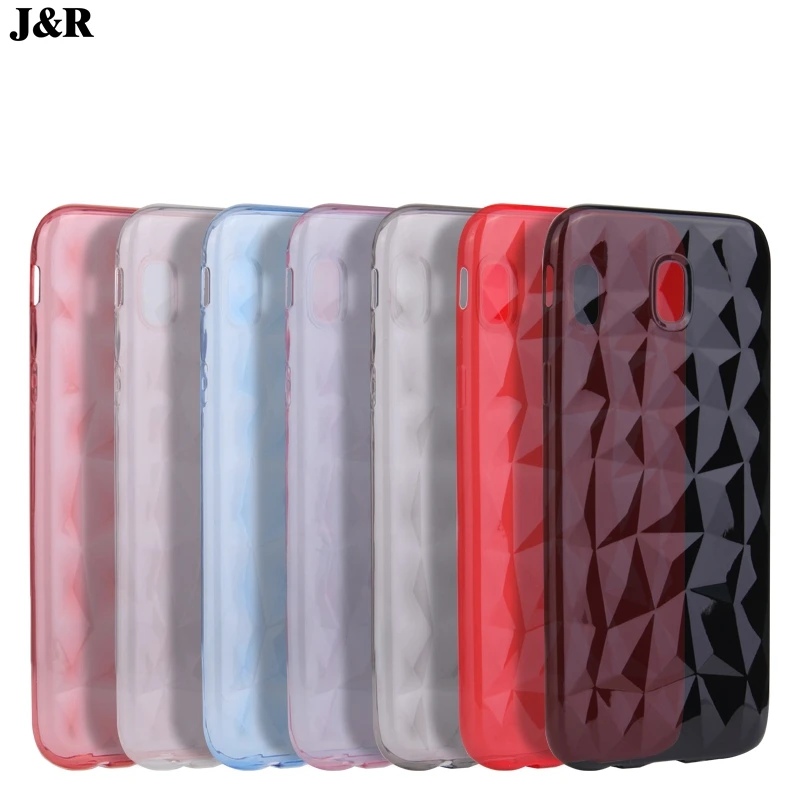 J&ampR 3D Diamond Pattern Case For Samsung Galaxy J5 2017 Silicone Cover Phone A6 A8 J6 2018 S8 S9 Note 9 Funda |