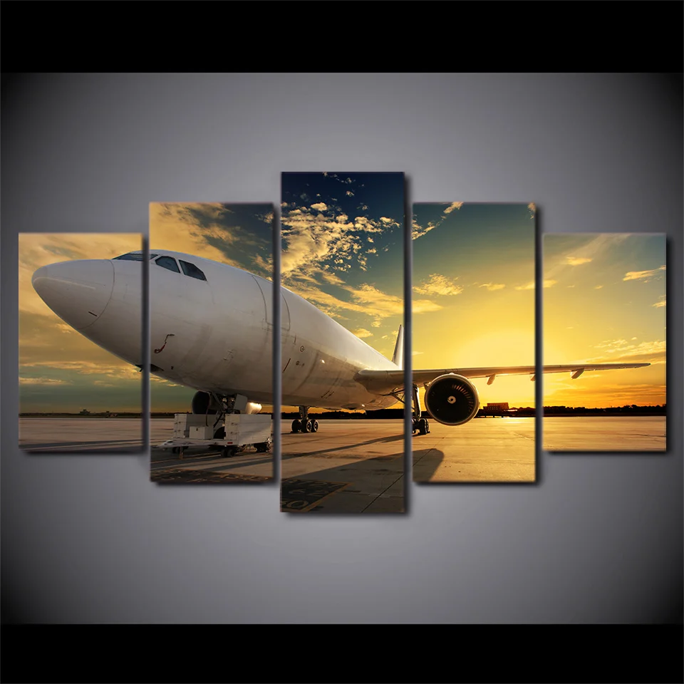 

Modern Art Painting Modular Pictures 5 Panels aircraft HD Printed Spray Canvas Poster Decor Home Living Room Unframed