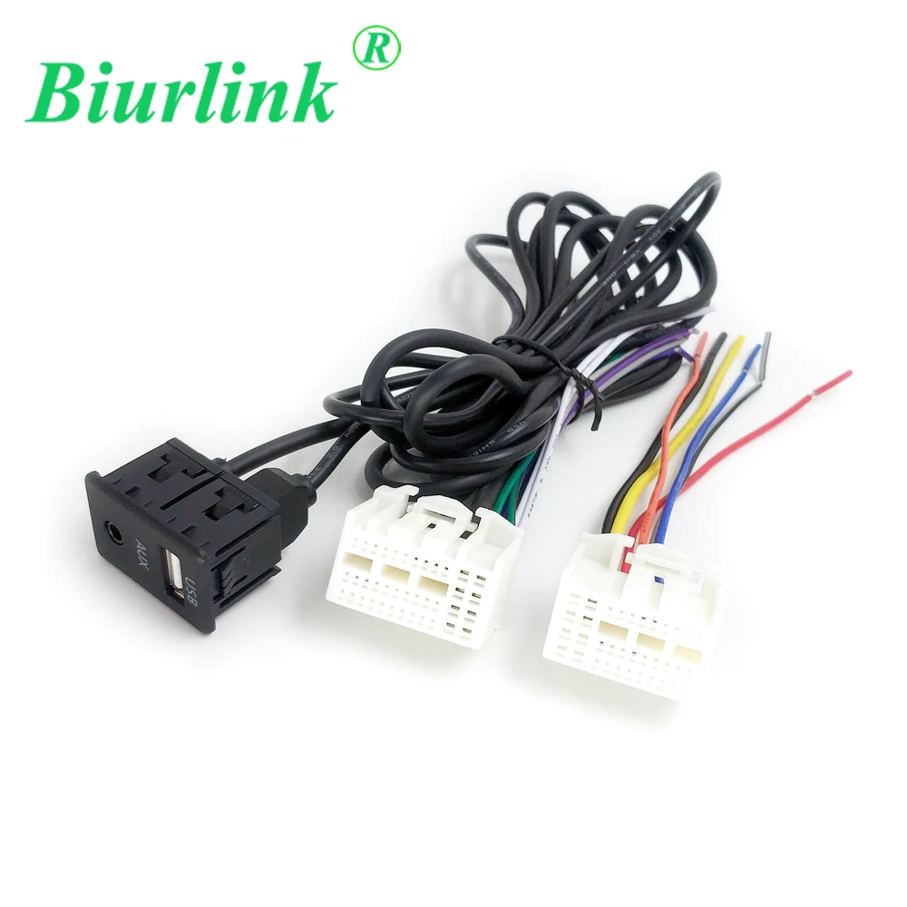 Biurlink AUX USB интерфейсная панель CD электропроводка аудио в адаптере КАБЕЛЬ ДЛЯ Hyundai