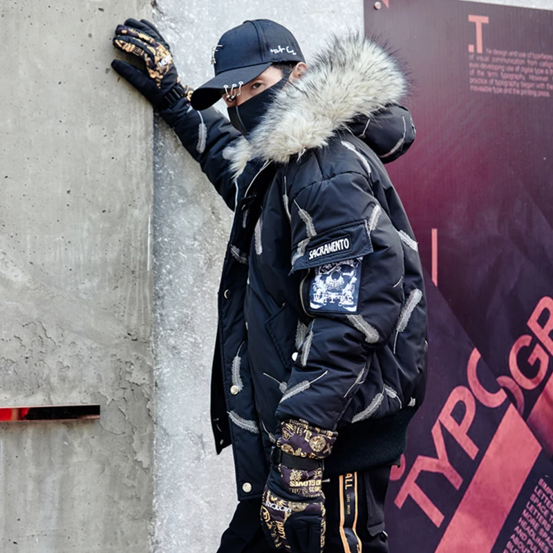 Фото Новинка высокое качество зимнее теплое толстое пальто на молнии с принтом Новинка высокое качество зимнее теплое толстое пальто на молнии с принтом