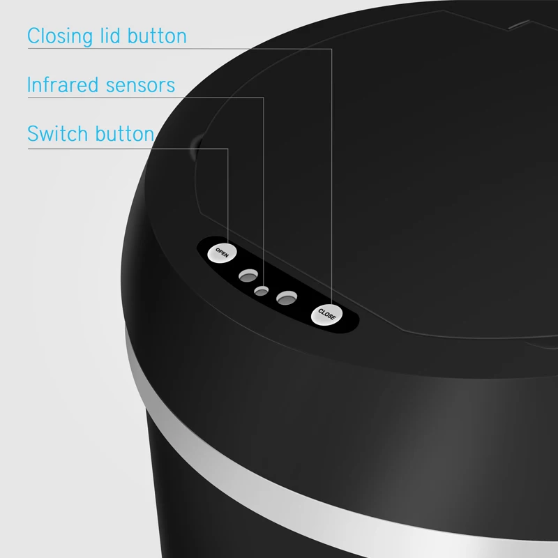 Geekinstyle 6L-12L Stainless Steel Garbage can Touchless Automatic Dustbin Accessory Kitchen Sensor Trash Can Office Waste Bin | Дом и сад