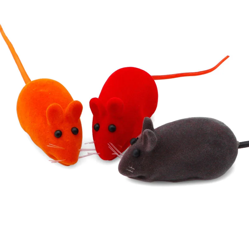 

Cute Furry Mouse Cat Kitten Play Toy False Mice Rat Squeak Noise Sound Funny 5 Pc for cat toy