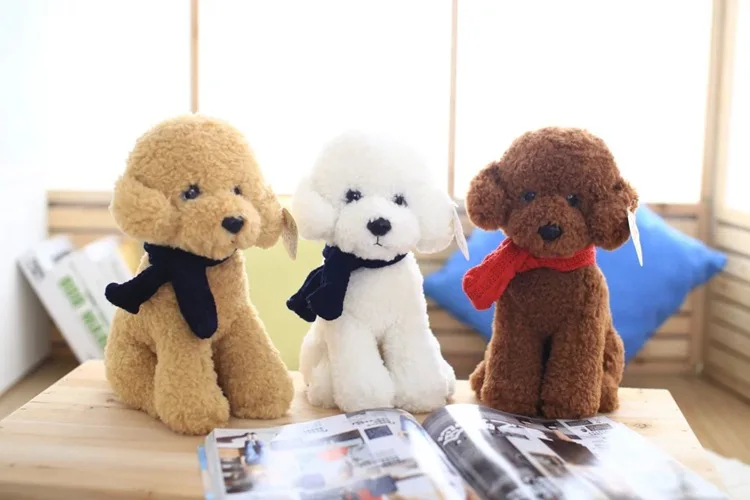 

Cute dog doll scarves simulation Teddy plush toy dog