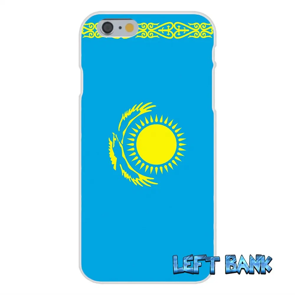 Мягкий силиконовый чехол из ТПУ с флагом Казахстана для iPhone 4 4S 5 5S 5C SE 6 6S 7 Plus|case for