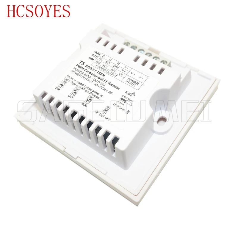 DC5V-24V RGB+CCT PWM controller RF Remote Knob panel 4A*3CH RGB CCT rotate with Wall mounted for dimmer led strip | Освещение