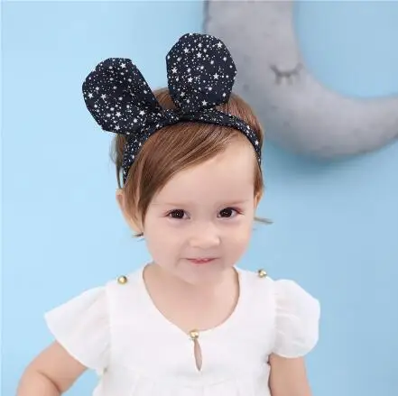 1 шт. Новый Банни тюрбан головная повязка звезда круглый ободок с кроличьими