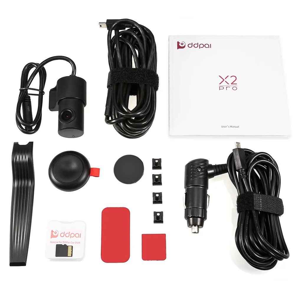 DDPai X2 Pro регистраторы 1440 P Ultra HD спереди и сзади камеры Видеорегистраторы для