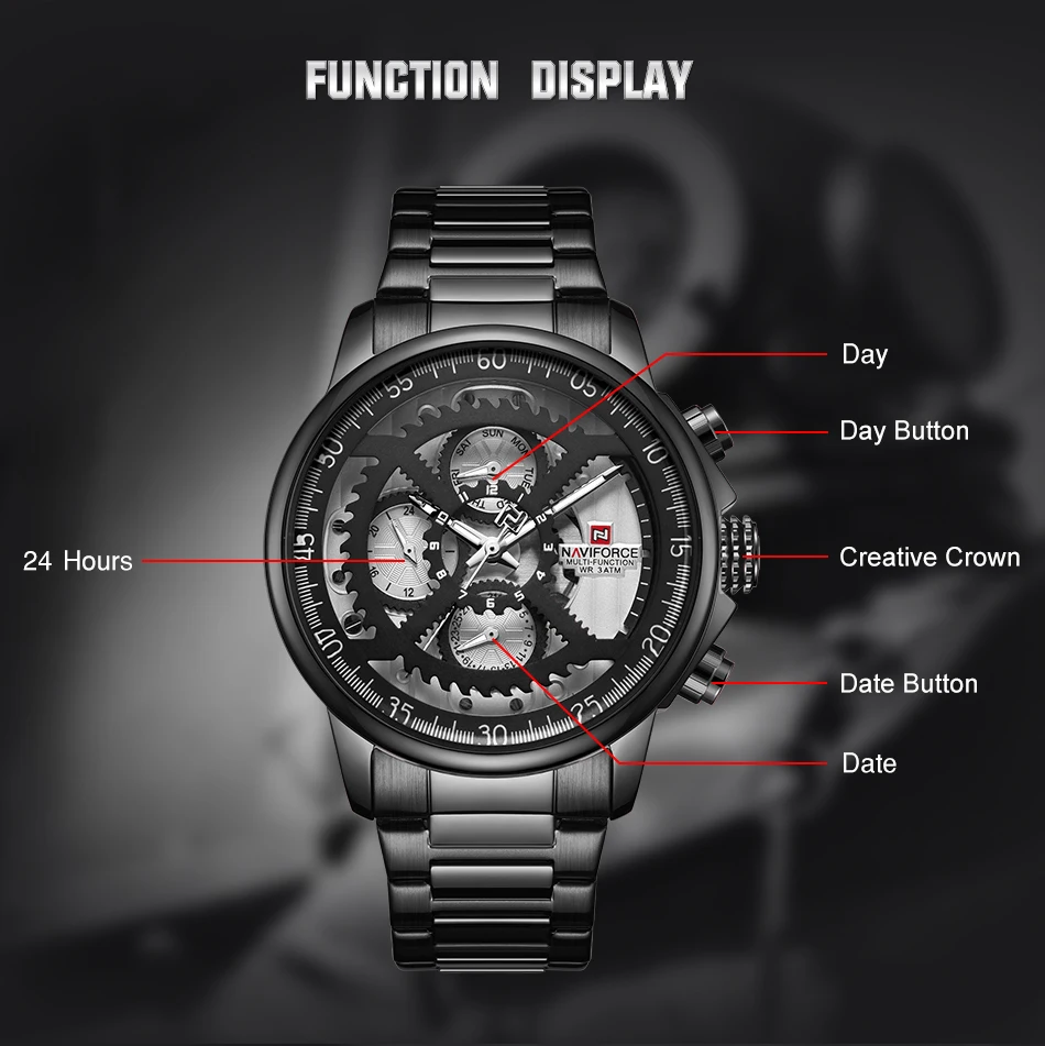 NAVIFORCE мужские часы Военная Униформа Элитный бренд для мужчин s кварцевые