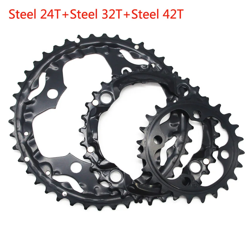 24T 32T 42T steel 22 T/24 T/32 T/42 T/44 T для Shimano MTB велосипедный шатун модифицированный 46T дорожный трек велосипедная цепь кольцо цепное кольцо зубной диск 60T складной велосипед - Цвет: 24T 32T 42T steel