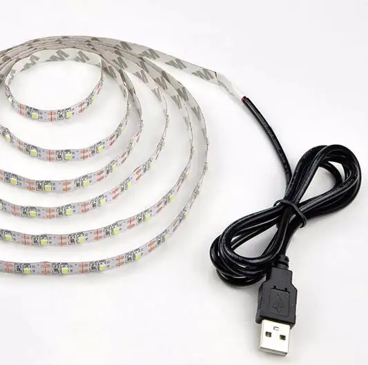 USB Светодиодная лента лампа 2835SMD DC5V гибкая светодиодная 1 м 2 3 4 5 HDTV TV Настольный