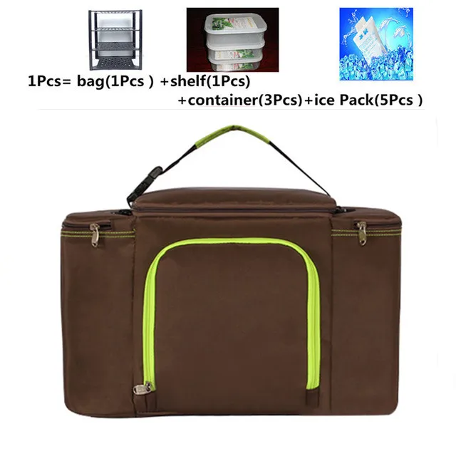BAG SETS Дизайн, сохраняющая тепло или холода, сумка для пикника, переносная сумка-холодильник с изоляцией для ланча, Большая объемная сумка для еды - Цвет: BAG SETS