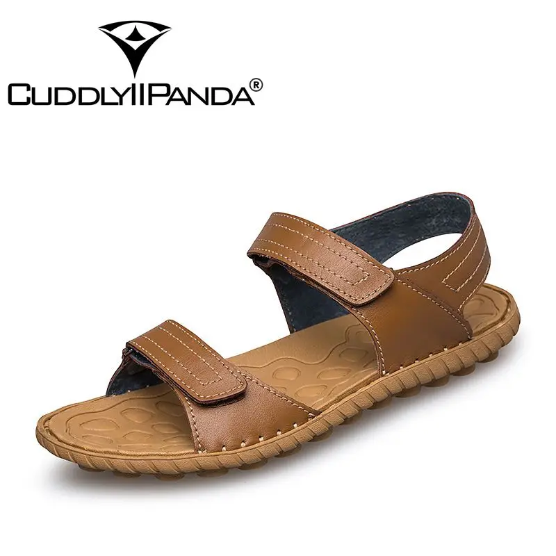 Сандалии CuddlyIIPanda мужские из натуральной кожи модная пляжная обувь для отдыха