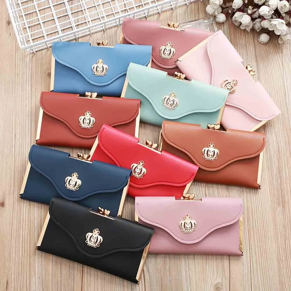 Bag 2020 Hot Sale Fashion Clutch Crown Diamond Mobile Phone Ladies Long Evening Purse Dropshipping | Багаж и сумки