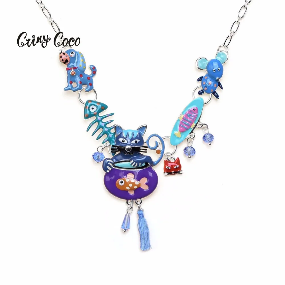 Модное ожерелье-чокер для женщин металлическая эмалированная подвеска на шею