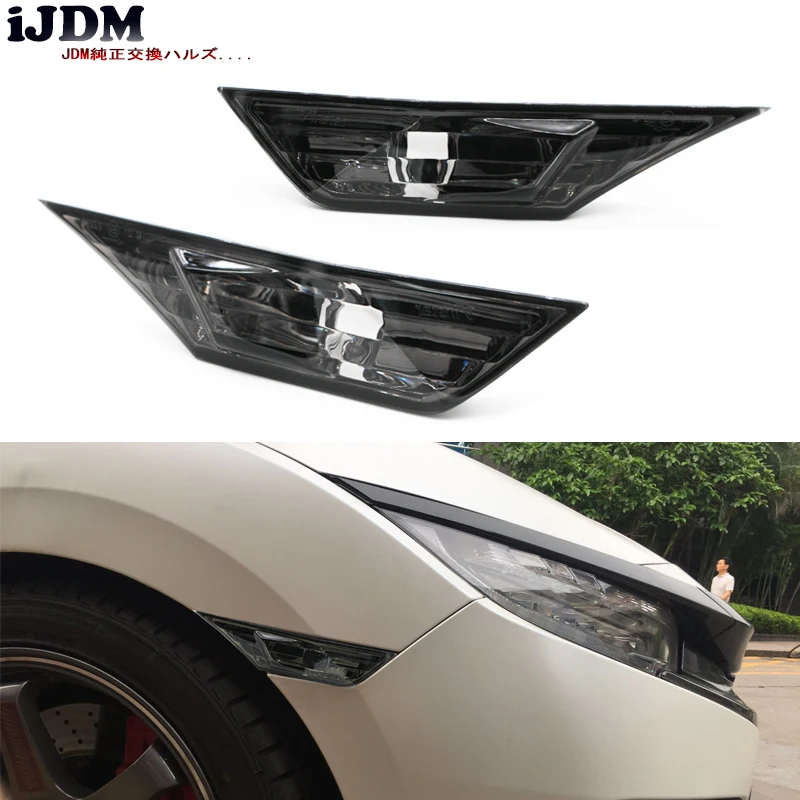 (2) Left &amp Right JDM Smoked Lens Side Marker Lamp For 2016-up 10th Gen Honda Civic Sedan/Coupe/Hatchback | Автомобили и