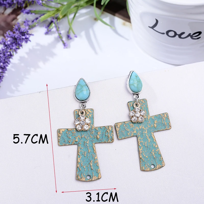 1 пара Анти бронзовый крест кулон Висячие серьги Богемный Винтаж Ретро себе