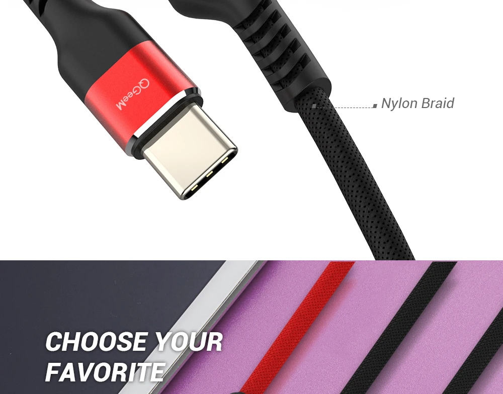 QGEEM usb type-C кабель USB-C для быстрой зарядки мобильных телефонов USB кабель для samsung Galaxy S9 huawei mate 20 Xiaomi usb type-C