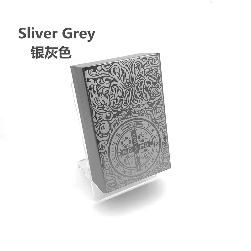 silver grey Индивидуальный чехол для сигарет Constantine, ультра тонкий алюминиевый сплав, коробка для сигарет с лазерной гравировкой, не выцветает - Цвет: silver grey