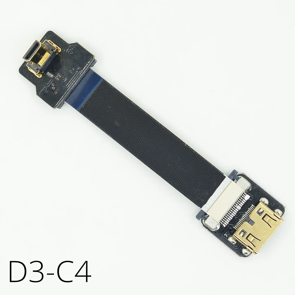 Вниз Угловой кабель Micro HDMI FPV Кабель Mini C на D типа Ribbo FPC для Gimbal Servo аэрофотосъемки