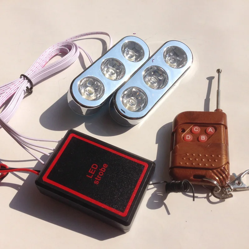 Беспроводная светодиодная Автомобильная дневная вспышка Радиочастотный пульт