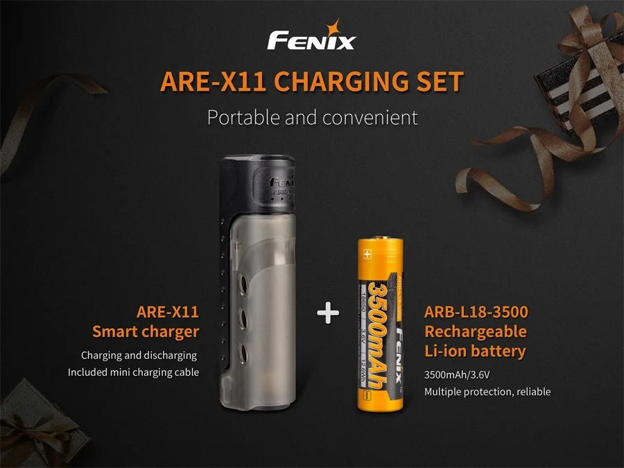 Новинка 2018 зарядное устройство Fenix USB зарядка аккумулятор 18650 литий ионный