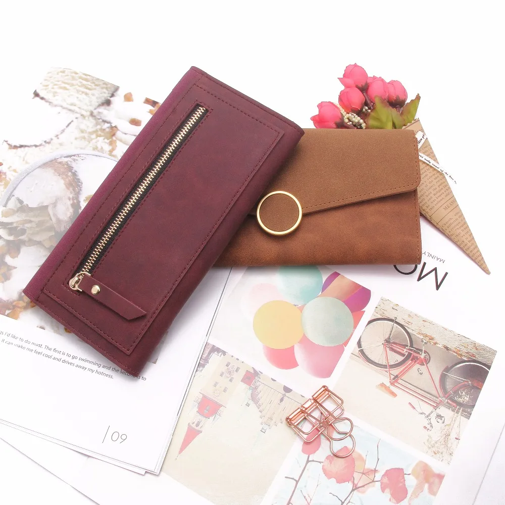 Daenerys высокое качество замша Длинный мягкий женский кошелек на молнии кожа 2018