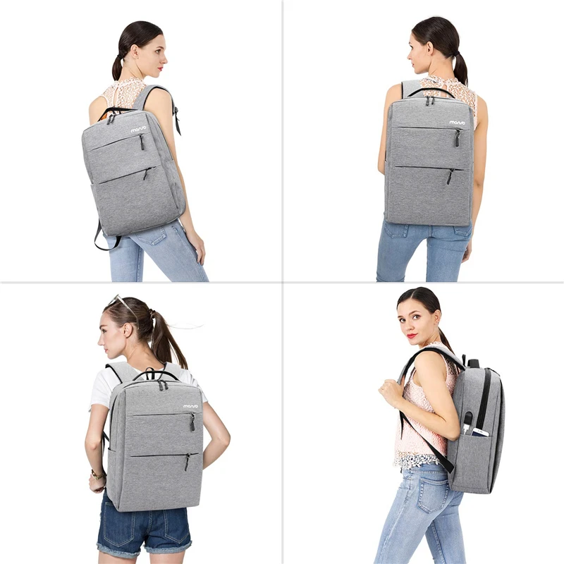 Рюкзак MOSISO мужской для ноутбука 15 6 дюйма дорожный ранец с USB зарядкой