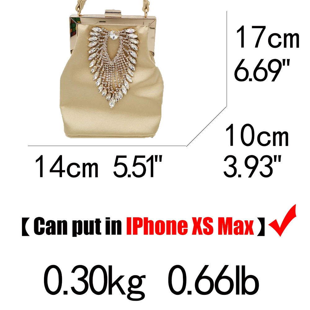 Boutique De FGG Diamond Для женщин атлас вечерние сумочки Сумка свадебный коктейль из металла сумка-клатч Люкс Кристалл сумки-клатчи сумка