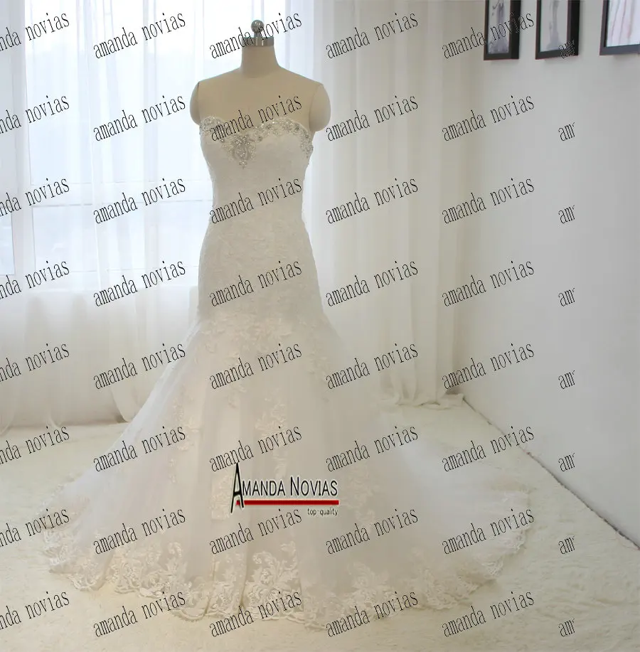 Кружевные свадебные платья с вырезом сердечком и бусинами в стиле русалки NS 1443|lace