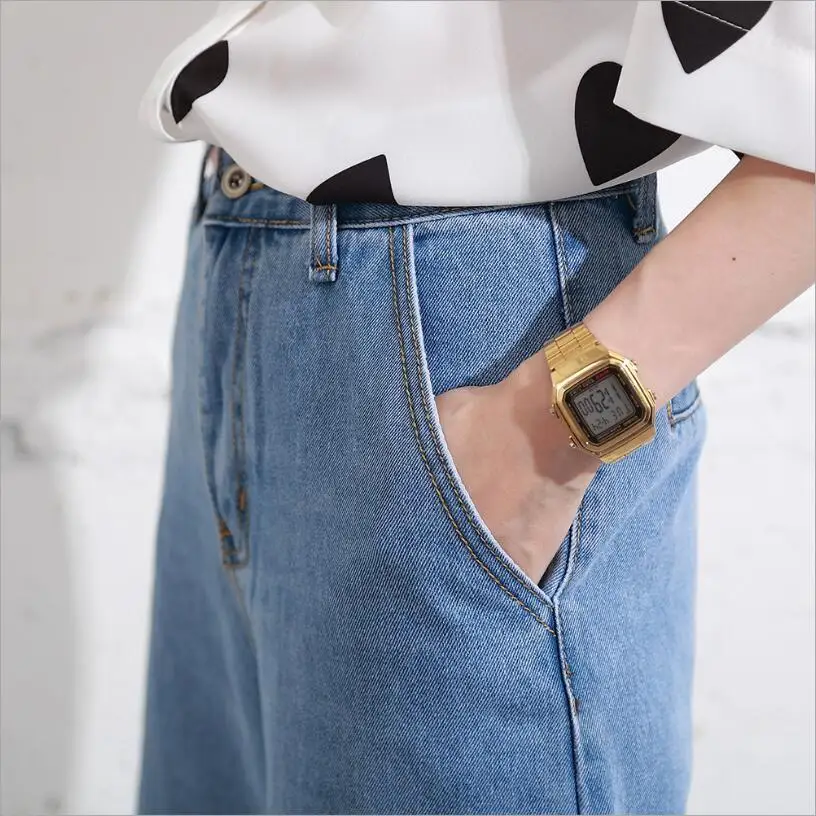 

Women Jeans Feminino 2018 Spring Fashion Denim Pants Light Blue Soft Flare Wide Leg Jeans Woman Female Trousers Plus Size