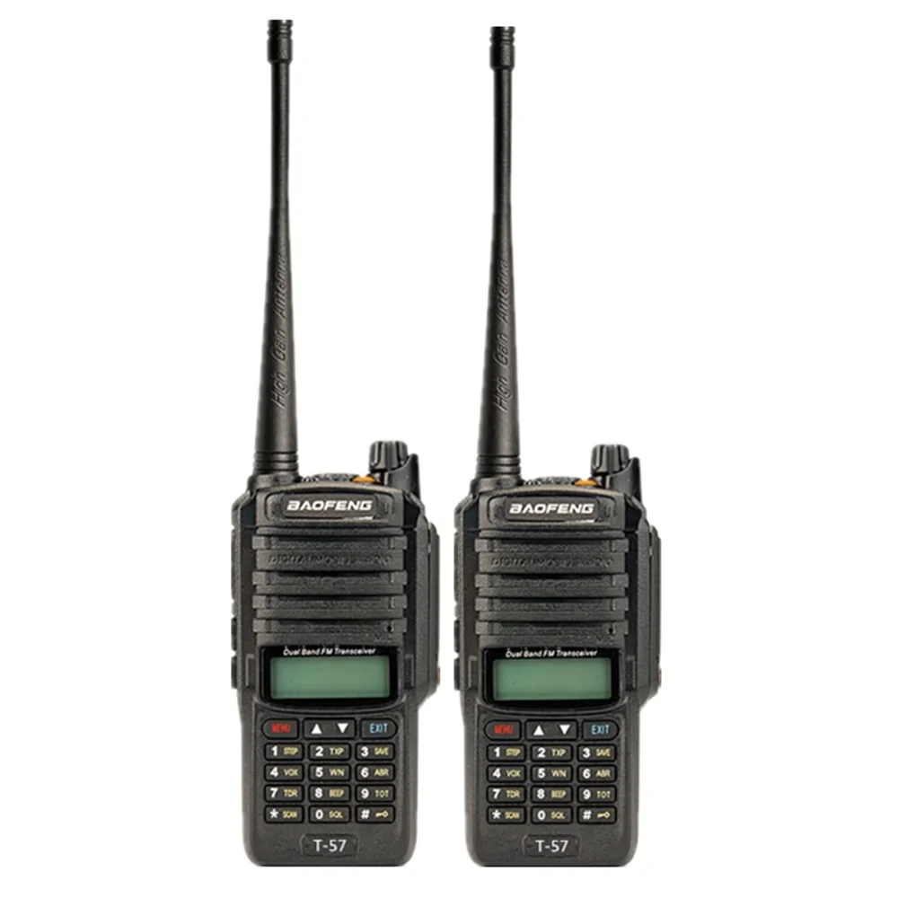 Black pair 2 шт. BaoFeng T-57 морской домофон Ip67 Водонепроницаемый рация Ham двухстороннее радио приемопередатчик портативный UV-9R Охота Woki Toki - Цвет: Black pair