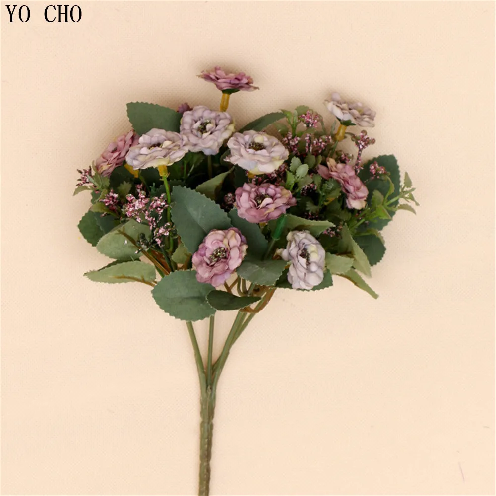 

YO CHO Роза, декоративный искусственный цветок, Свадебный декор, букет роз из шелка натуральный цветок, декор для вечерние (15 голов)