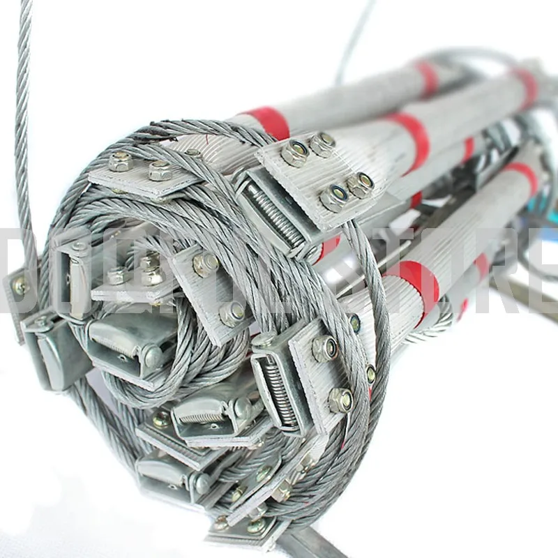 5M Fire Escape Ladder 17FT Folding Steel Wire Rope Ladders Aluminum Alloy Emergency Survival Rescue Safety Antiskid Tools New