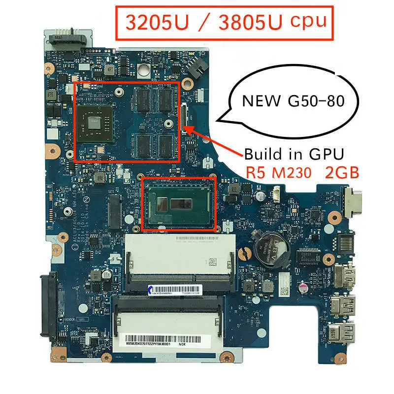 Материнская плата для Lenovo 100% новая материнская ACLU3/ACLU4 ноутбука ПК с 3205U 3805U