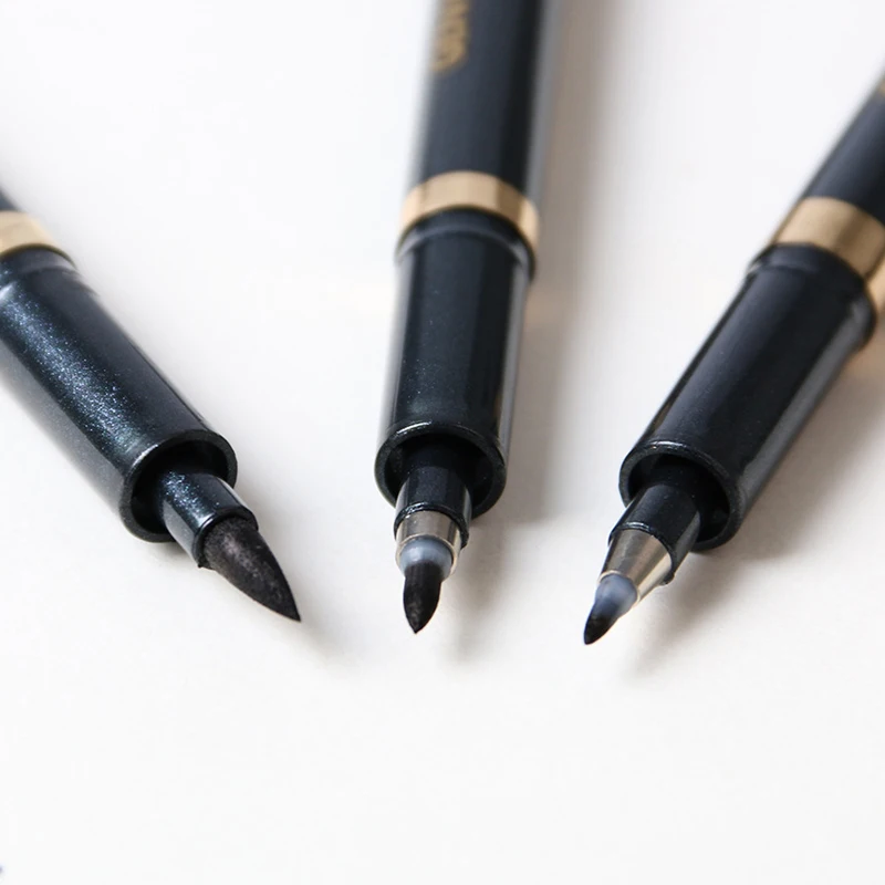 EZONE 3PCS/Lot Writing Brush Different Size Chinese Calligraphy Nylon Brushes Pen For Signature Drawing Art School Office Supply