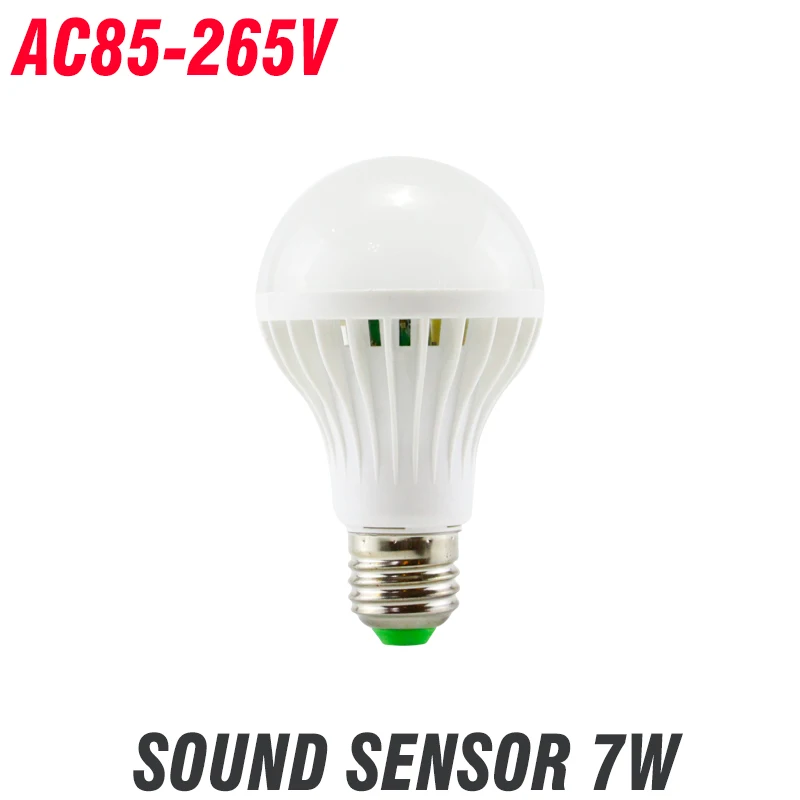 Sound Sensor 7w KARWEN AC 85-265V умный звук/PIR датчик движения Bombillas светодиодный светильник E27 3 Вт 5 Вт 7 Вт 9 Вт 12 Вт Индукционная лампа светильник для Лестницы прихожей - Испускаемый цвет: Sound Sensor 7w