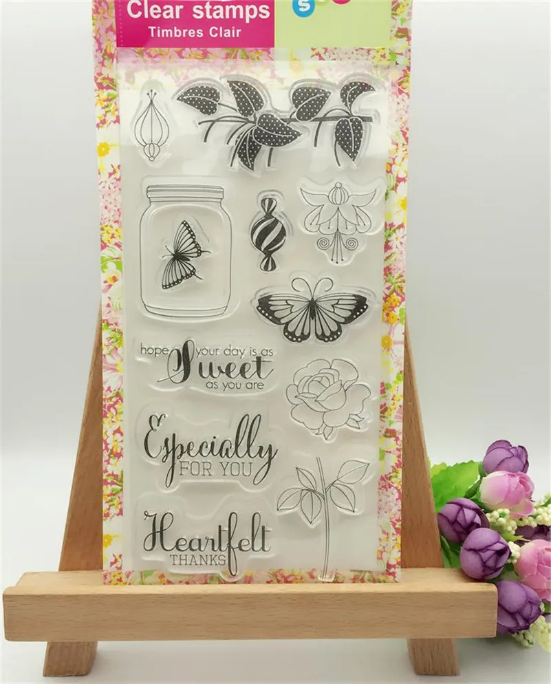 Сладкие конфеты и праздничный торт прозрачный силиконовый штамп печать для DIY