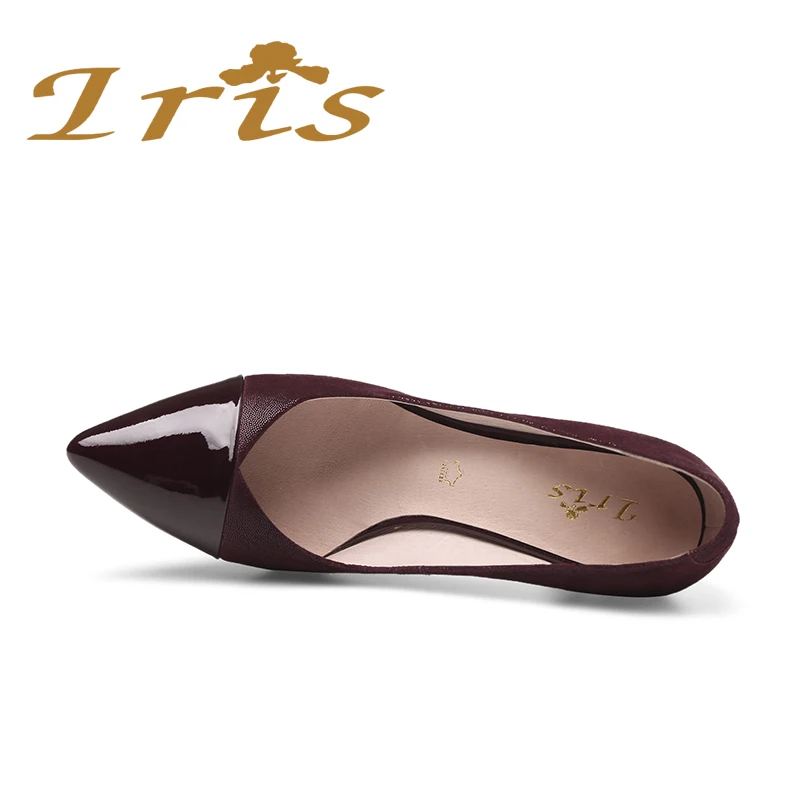 IRIS 2017 Лидер продаж бордовые туфли женская обувь из натуральной кожи на высокой
