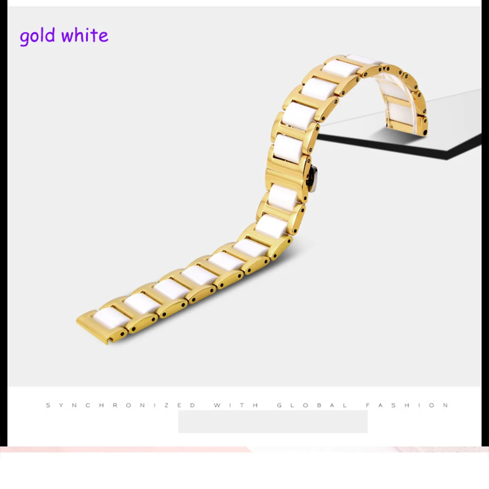 Fashion Ceramic Wristwatch Straps 316L Stainless Steel Watchband 14mm 16mm 18mm 20mm 22mm Ceramic Wristbands Watch Accessories