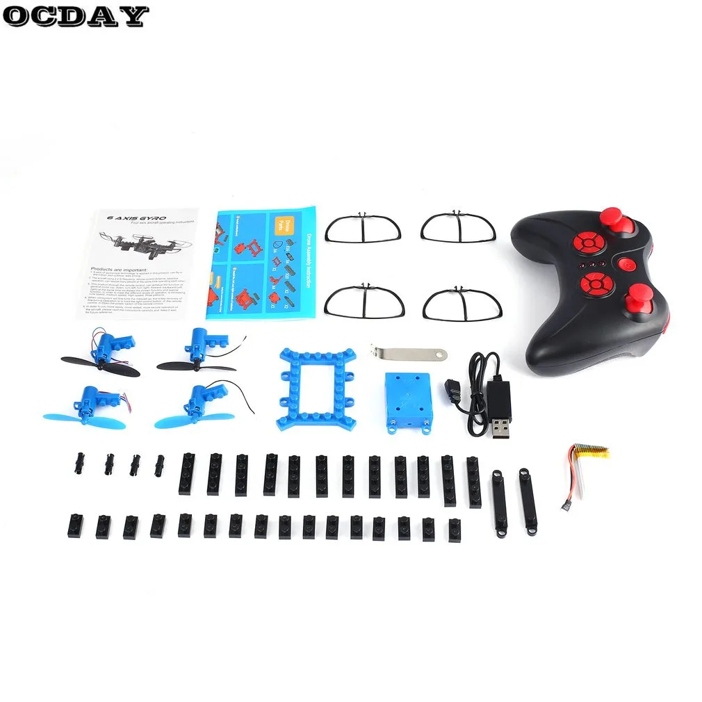 RC вертолет DIY Мини Дрон строительные блоки 2 4 г 4CH мини дроны 3D Кирпичи креативный