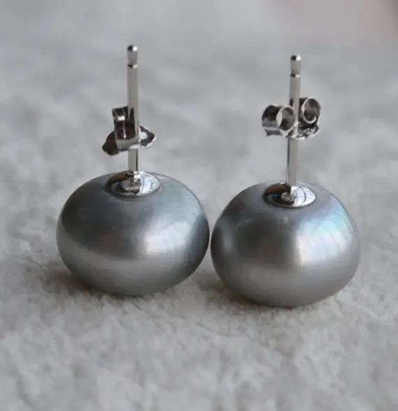 Идеальные серьги из настоящего жемчуга огромные серьги-гвоздики пресноводного