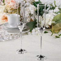 2 pcs crystal champagne flutes silver wedding glasses mr mrs toasting cups gift sets for couples engagement