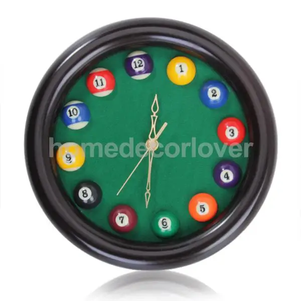 Новые круглые Настенные часы для бассейна и биллиарда декор игровой комнаты