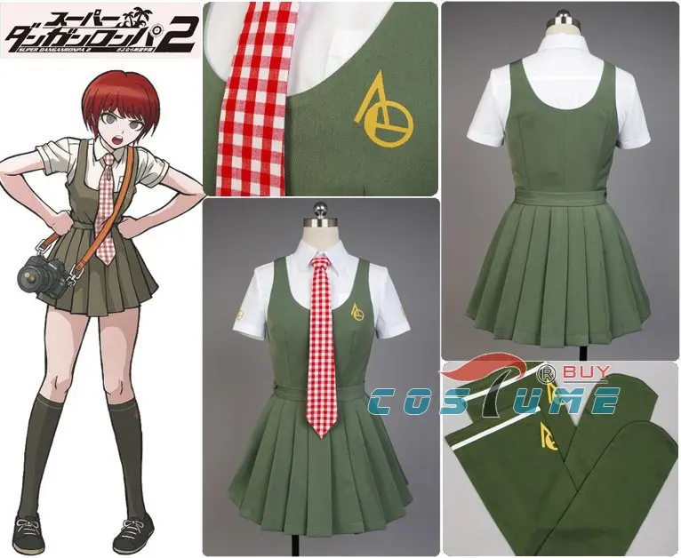 Аниме Супер Dangan Ronpa 2 Danganronpa Mahiru Koizumi Косплей Костюм Школьная форма белая рубашка