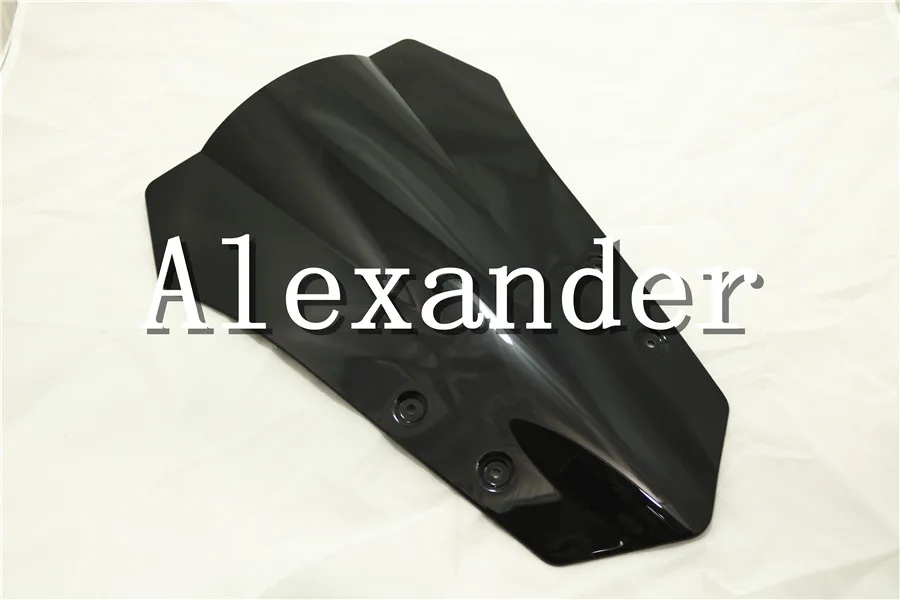 Черный трассировщик ветрового стекла с двойными пузырьками для Yamaha MT 09 MT09 FJ09 2015