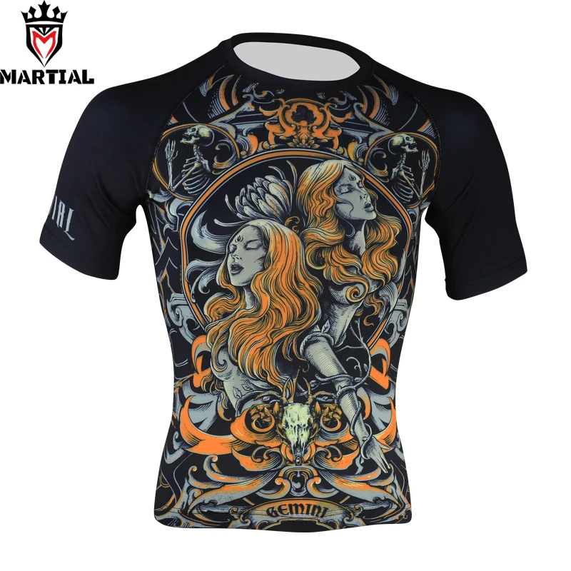 Недорогие боксерские Кофты для mma rashguards от Gemini Мужская быстросохнущая рубашка